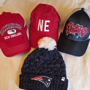 New England Patriots Cap & Knit Beanie Bundle - Red, Black, Navy